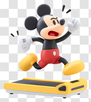Mickey Mouse Running On Treadmill - Mouse Running On Treadmill Cartoon Transparent PNG
