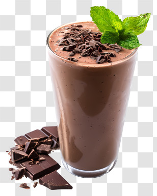 Chocolate Mint Day - Chocolate Milkshake With Crushed Chocolate And Mint Transparent PNG