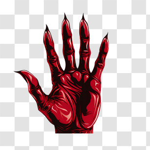 Halloween Claw - Red Demonic Hand Illustration Transparent PNG