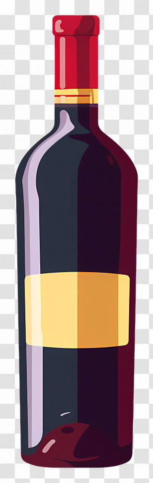 Wine Bottle - Red Wine Bottle Illustration Transparent PNG