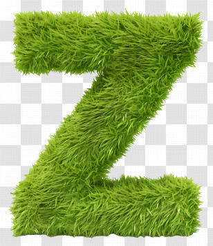 Letter Z Moss - Grass-Textured Letter Z Design For Nature Themes Transparent PNG