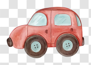 Travel - Cute Red Cartoon Car Transparent PNG