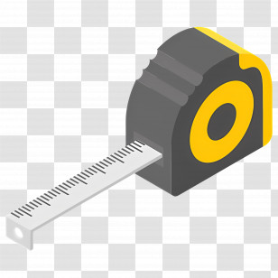 Tape Measure - Black And Yellow Tape Measure For Construction Transparent PNG