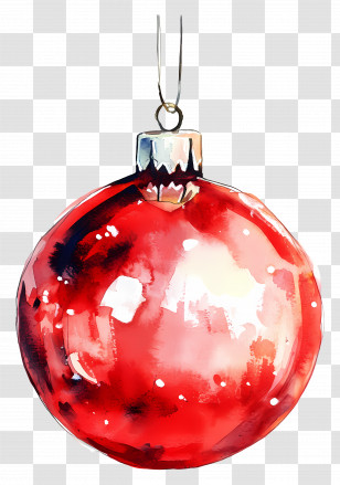 Christmas Watercolor - Red Ornament For Christmas Decoration Transparent PNG