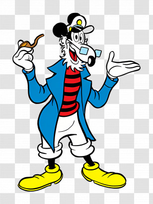 Captain Nathaniel Churchmouse - Cartoon Sailor With Pipe Transparent PNG
