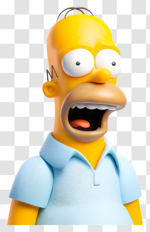 Homer Simpson - Yellow Cartoon Character Surprised Transparent PNG
