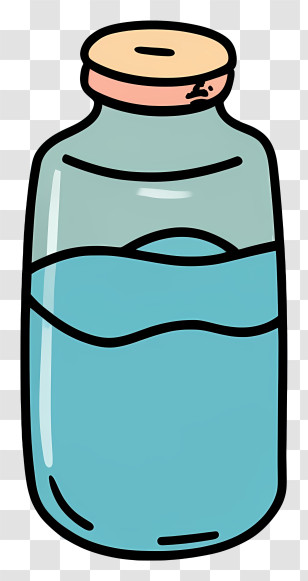 Blue Glass Jar - Jar Of Water Transparent PNG