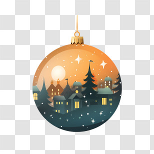 Christmas Ball - Christmas Tree Ornament With Winter Scene Transparent PNG