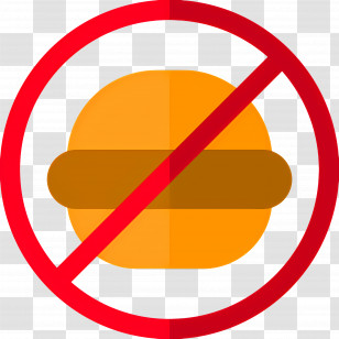 No Food - No Hamburger Prohibition Symbol Transparent PNG