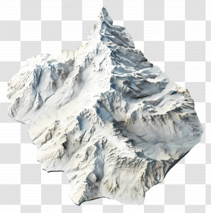 Aerial View - Snowy Mountain Peak Illustration Transparent PNG