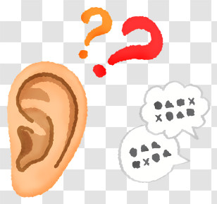 Ear - Ear With Question Marks Illustration Transparent PNG