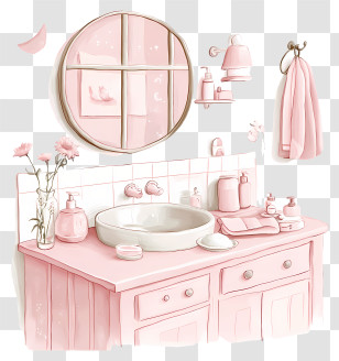 Fancy Girl Room - Pink Bathroom Decor Transparent PNG