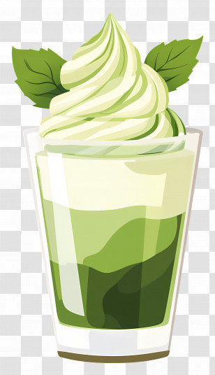 National Parfait Day - Green Matcha Parfait In Glass Transparent PNG
