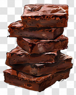 Stack Of Brownies - Stack Of Chocolate Brownies Transparent PNG