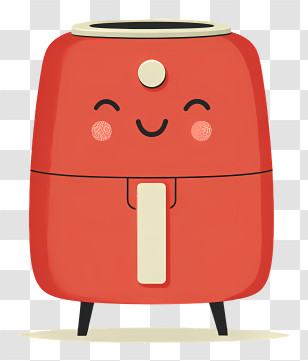 Cartoon Air Fryer - Red Air Fryer Cartoon Illustration Transparent PNG