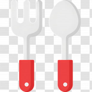 Fork Spoon - Red-handled Kitchen Utensils Transparent PNG