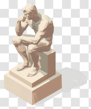 Thinker - Classic Thinker Statue Transparent PNG