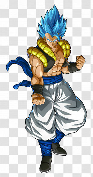 Gogeta - Anime Warrior With Blue Hair Transparent PNG