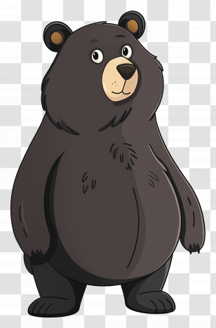Cartoon Bear - Adorable Cartoon Bear Illustration With Playful Expression Transparent PNG