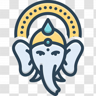 Ganesh - Ganesha Icon With Decorative Details Transparent PNG