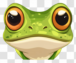 Cartoon Frog - Vivid Frog Illustration With Big Eyes Transparent PNG