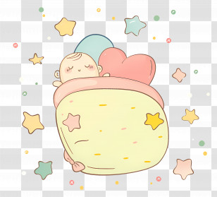 Sleep Sack - Cute Sleeping Baby With Stars Transparent PNG