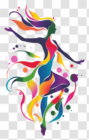 Dancer - Colorful Dancing Silhouette Transparent PNG