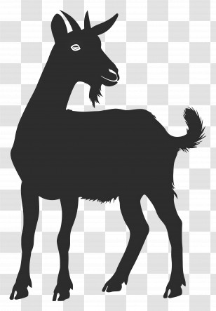 Goat Silhouette - Black Goat Silhouette Transparent PNG