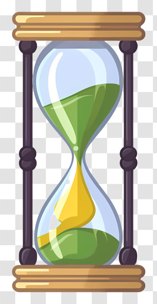 Hourglass - Hourglass With Vibrant Green Sand Transparent PNG