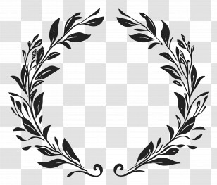 School Simple Frame - Black Laurel Wreath Symbol Design Transparent PNG