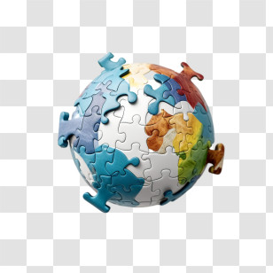 Globe - Colorful Puzzle Globe Illustration Transparent PNG