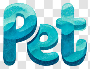 Pet Logo - Playful Teal 'Pet' Wordmark Transparent PNG