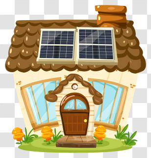 Cartoon - Cartoon Solar-Powered House Illustration Transparent PNG