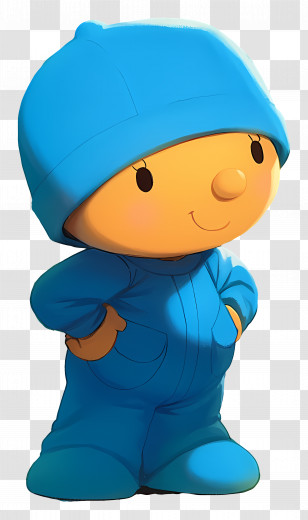 Pocoyo - Cartoon Character In Blue Hoodie Transparent PNG
