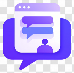 T Logo - Chat Application Icon With Speech Bubbles Transparent PNG