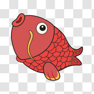 Icon - Cartoon Red Fish Transparent PNG