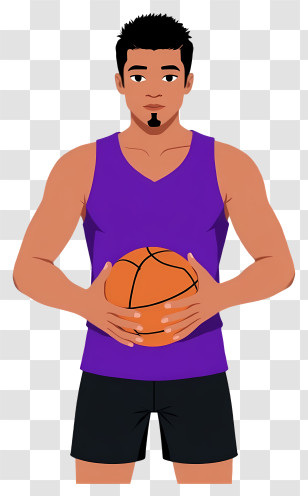 Man Playing Basketball - Basketball Player Holding Ball Transparent PNG