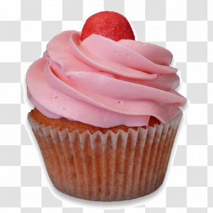 Cupcake Petit Four Muffin Buttercream - Strawberry - Cup Transparent PNG