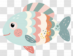 Cute Fish - Cute Colorful Fish Illustration Transparent PNG