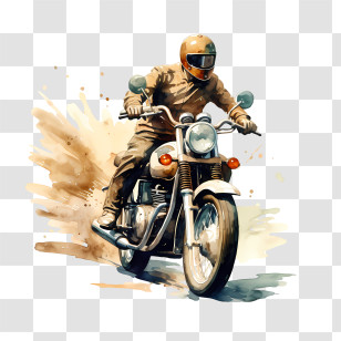 National Motorcycle Ride Day
 - Motorcyclist On Vintage Motorcycle Illustration Transparent PNG