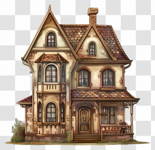 Old House - Vintage House Drawing With Architectural Charm Transparent PNG