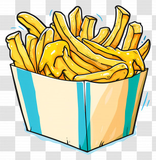 Cheese Fries - Cartoon Cheese Fries Illustration Transparent PNG