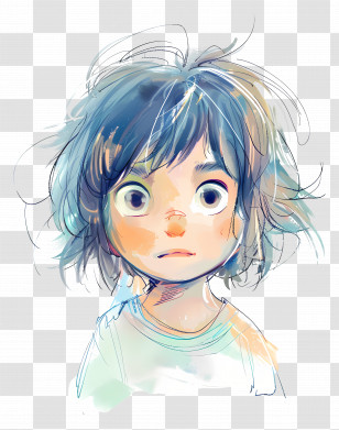 Child - Anime Boy With Colorful Hair Transparent PNG