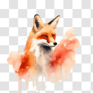 Watercolor Fox
 - Beautiful Watercolor Fox Illustration Transparent PNG