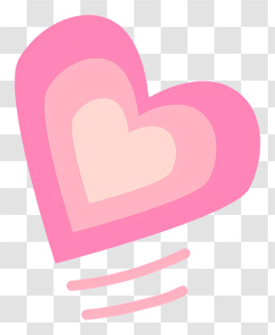 Cartoon - Pink Layered Heart Illustration Transparent PNG