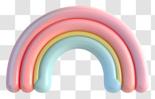 Rainbow - Pastel Rainbow Decorative Sculpture Transparent PNG