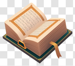 Holy Book Of Koran Emoji - Holy Book With Golden Details Illustration Transparent PNG