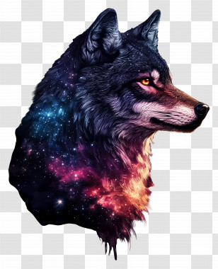 Fantasy Wolf - Galaxy Wolf Transparent PNG