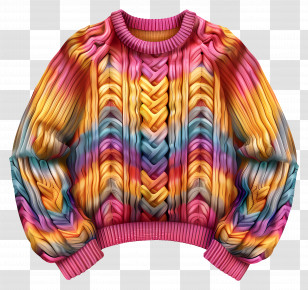 Knitted Sweater - Colorful Knit Sweater Illustration Transparent PNG