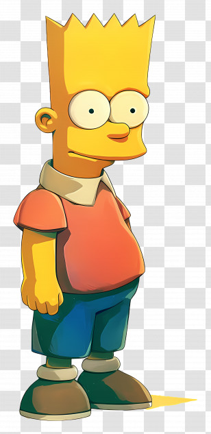 Bart Simpson - Yellow Cartoon Boy Character In Iconic Style Transparent PNG